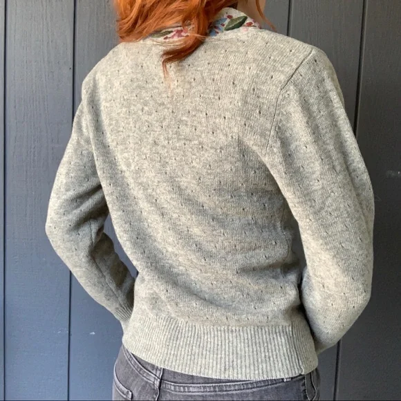 SOLD!!Vintage Herman Geist hand embroidered cardigan Sz M - Picture 4 of 7